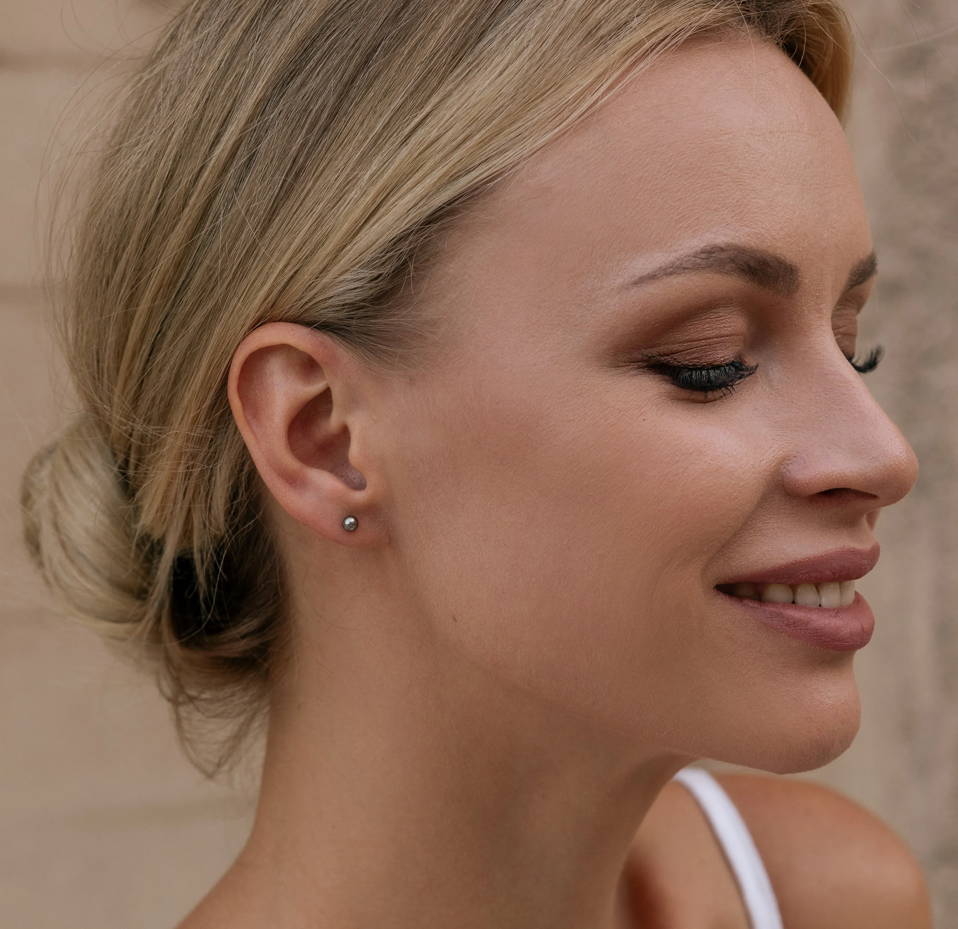 Small Ball Titanium Stud Earrings