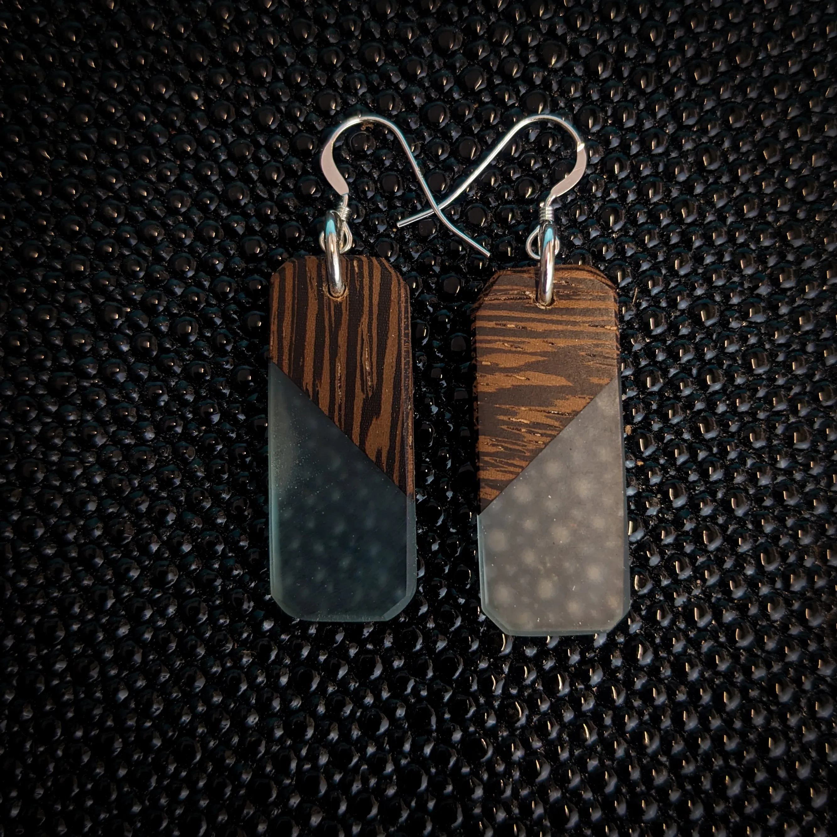 Small Wenge Tags Dangle Earrings