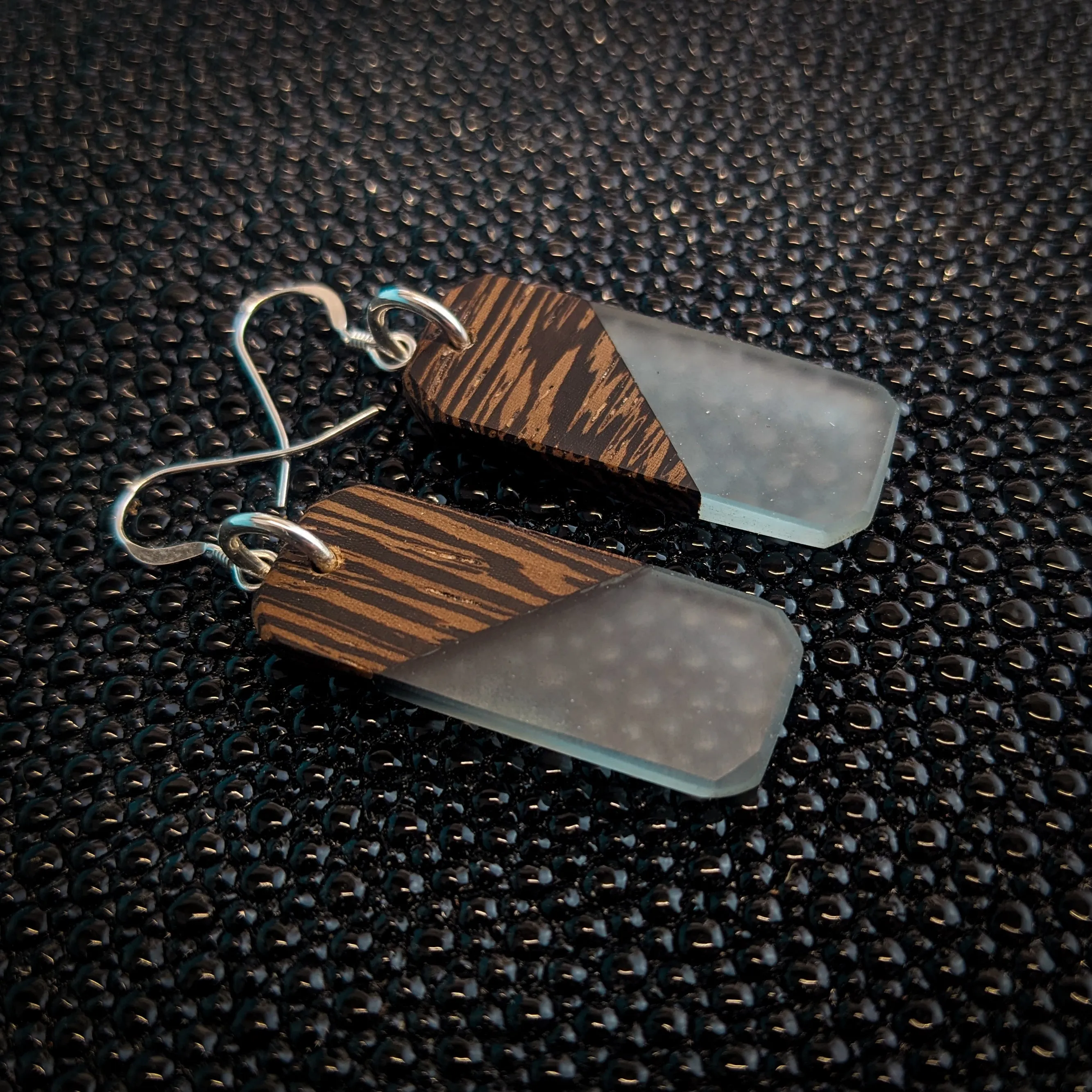 Small Wenge Tags Dangle Earrings