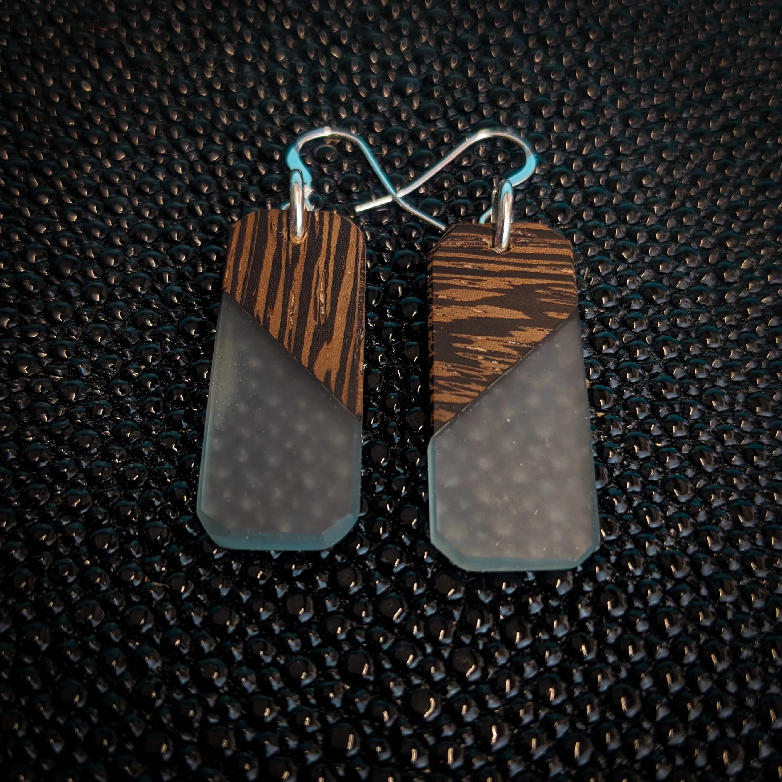 Small Wenge Tags Dangle Earrings