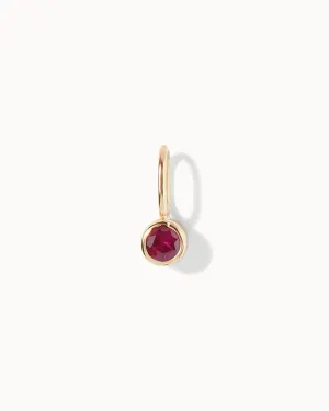 Solid Gold Ruby July Birthstone Charm