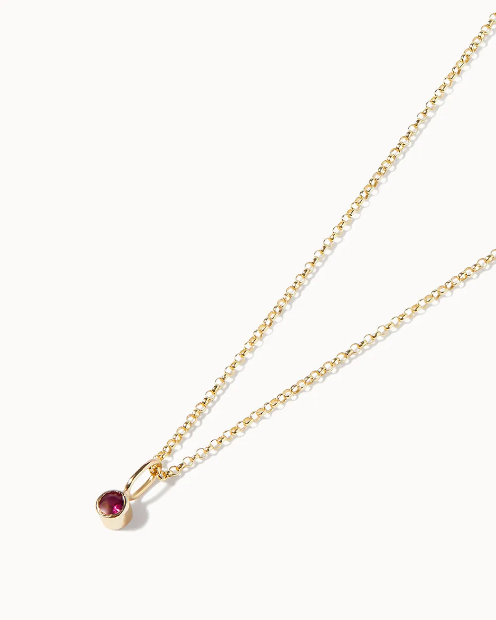 Solid Gold Ruby July Birthstone Charm