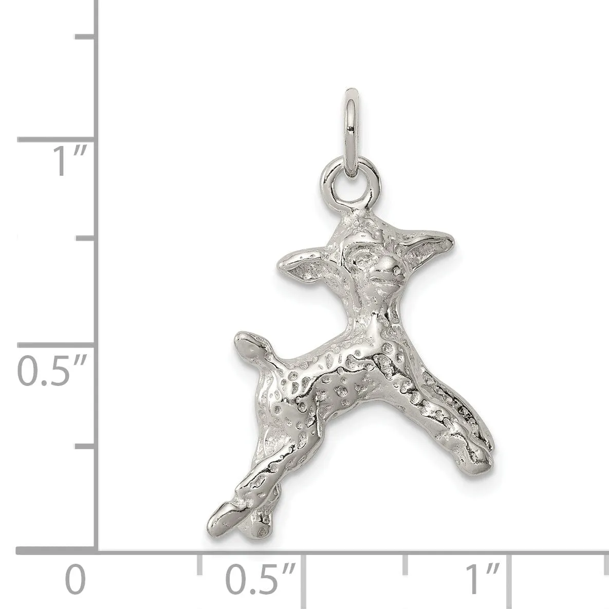 Solid Sterling Silver Lamb Charm Pendant