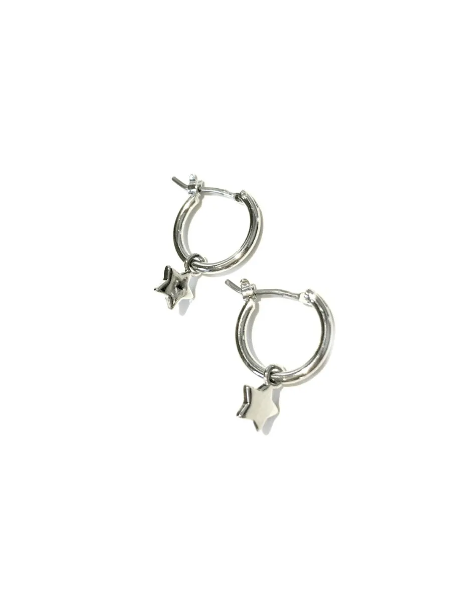 Star Charm Hoops