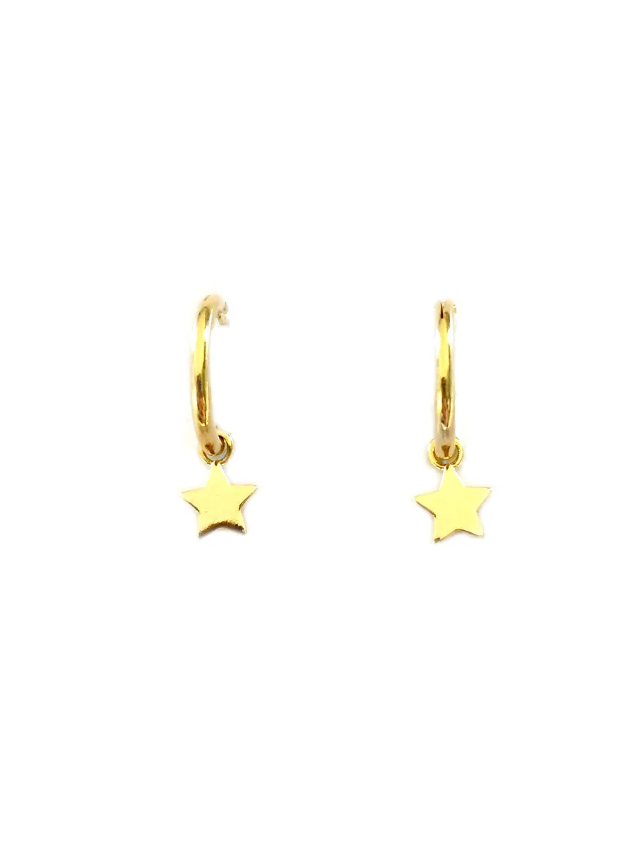 Star Charm Hoops