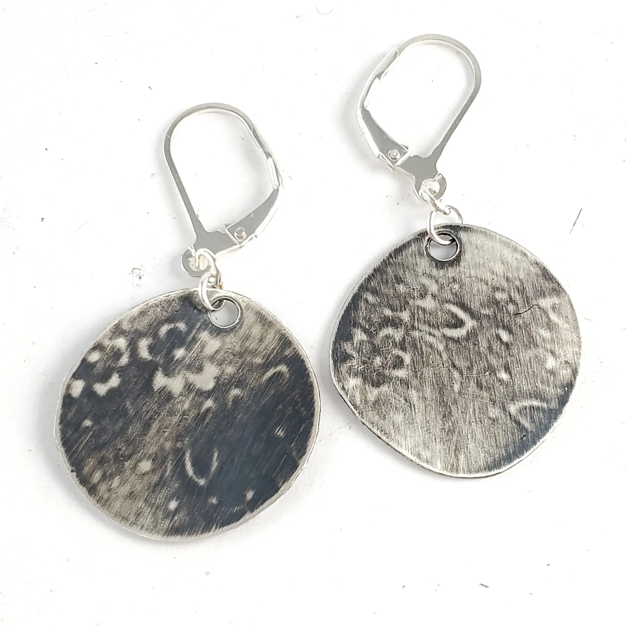 Sterling & Coin Silver Eco Chic Textured Floral Earrings