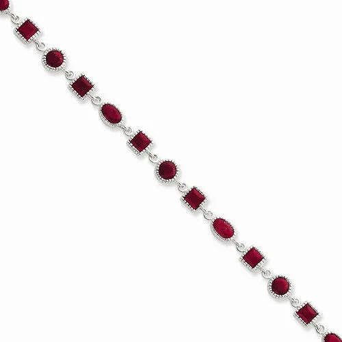 Sterling Silver Ruby Bracelet