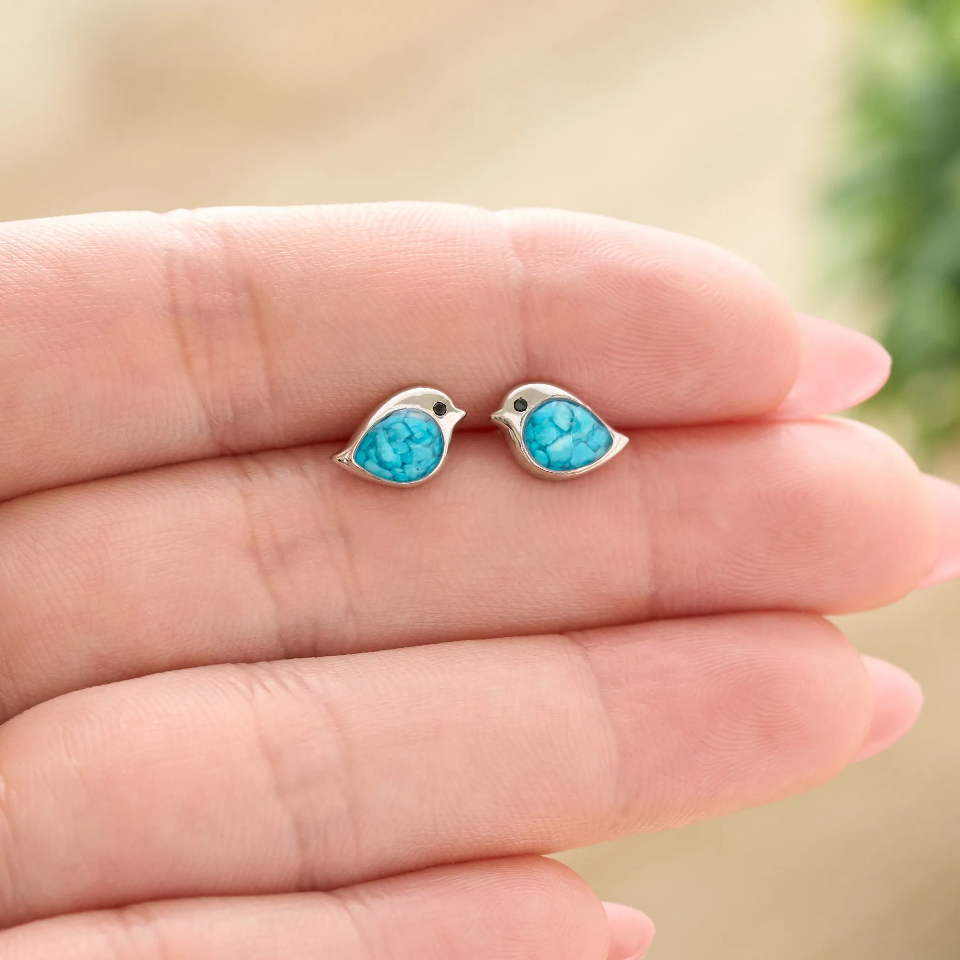 Sterling Silver Sand Birdie Studs