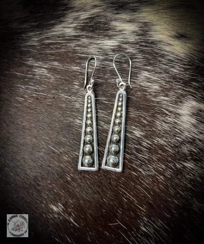 Sterling Silver Slab Navajo Dotted Earrings