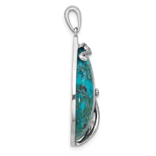 Sterling Silver Turquoise Teardrop Pendant