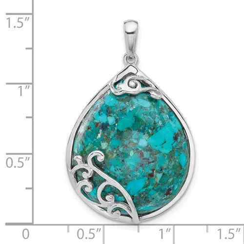 Sterling Silver Turquoise Teardrop Pendant