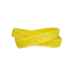 Support our Troops Rubber Bracelet Wristband - Yellow – Youth 7"