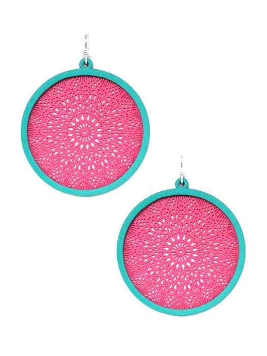 TE9572 Two Tone Mandala Earrings