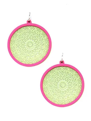 TE9572 Two Tone Mandala Earrings