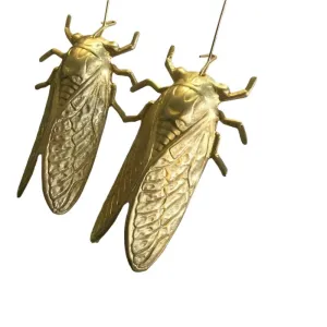 TEEK - Golden Cicada Dangle Earrings