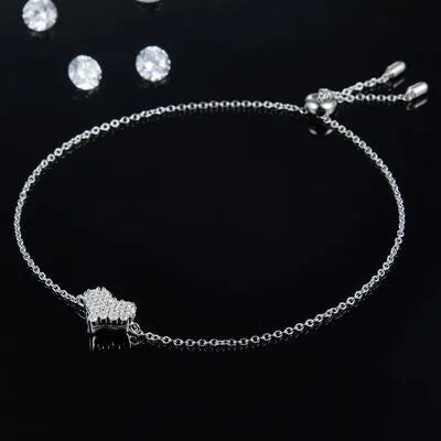 TEEK - Moissanite 925 SS Heart Bracelet