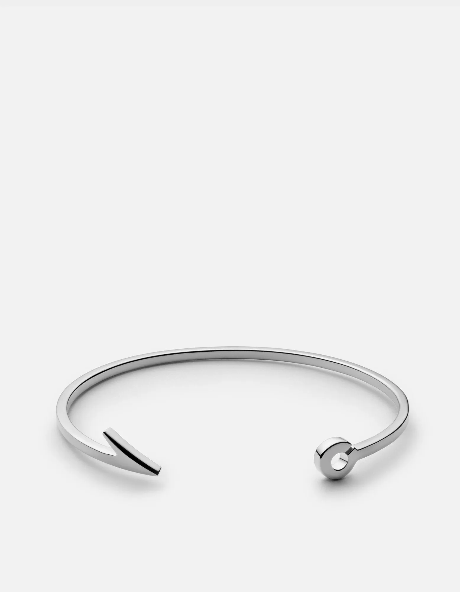 Thin Fish Hook Cuff, Sterling Silver