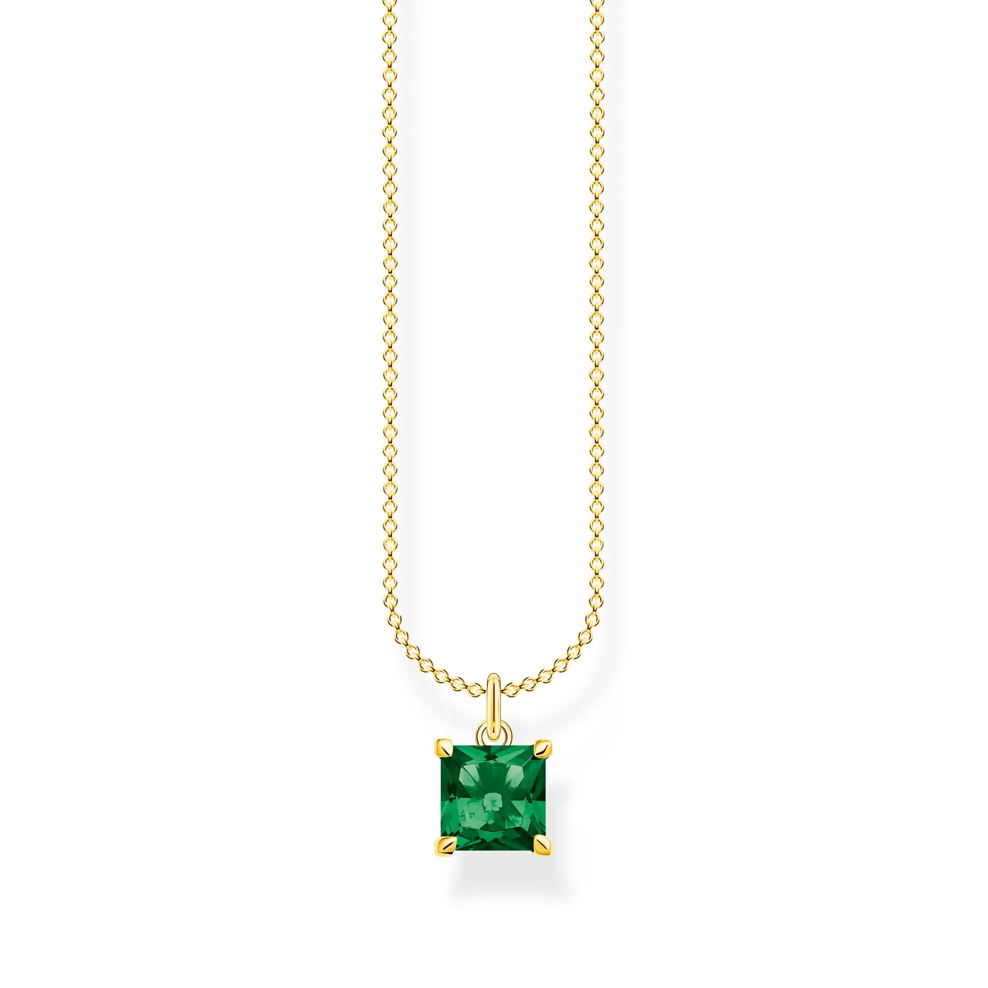 Thomas Sabo Necklace With Green Stone Gold KE2156-472-6