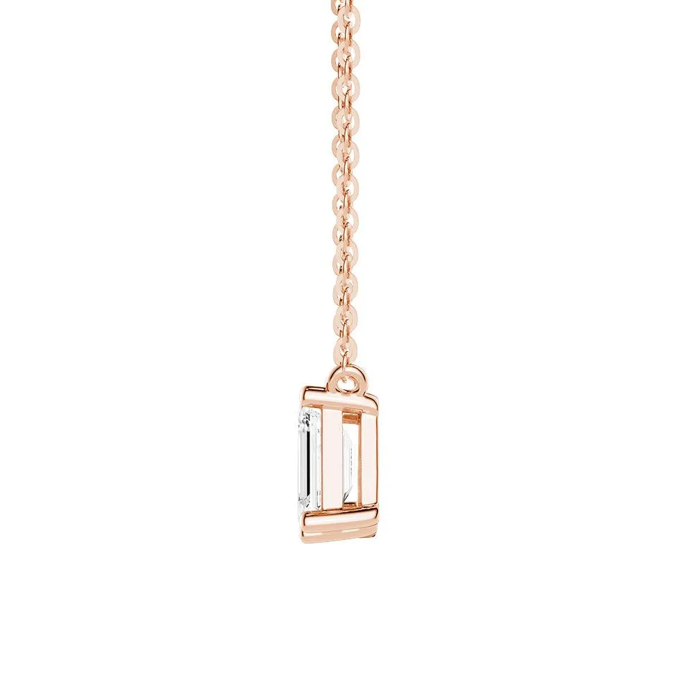 Toi Et Moi Emerald Cut & Pear Cut Pendant Necklace