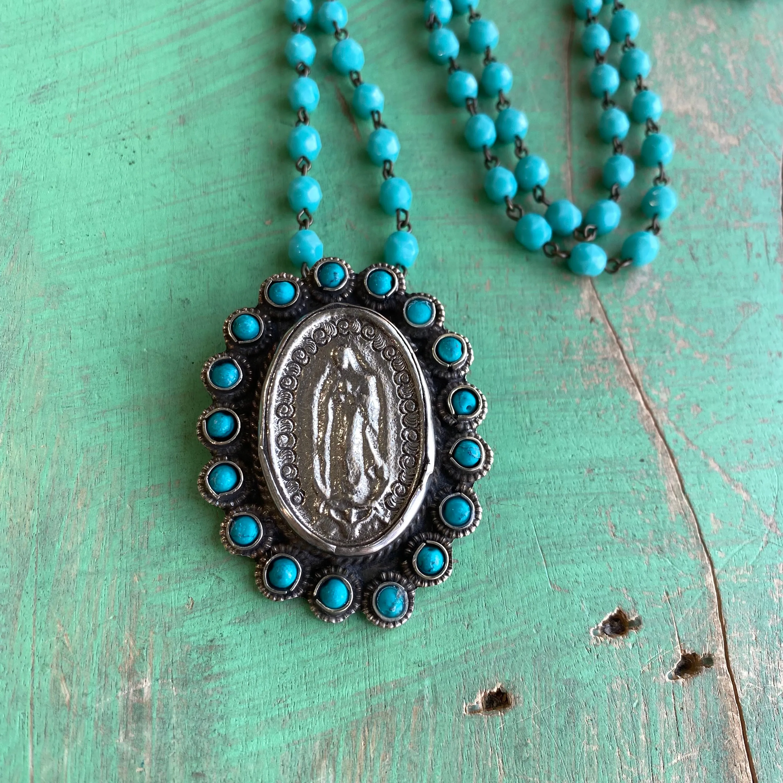 Tranquil Turquoise Virgencita Necklace