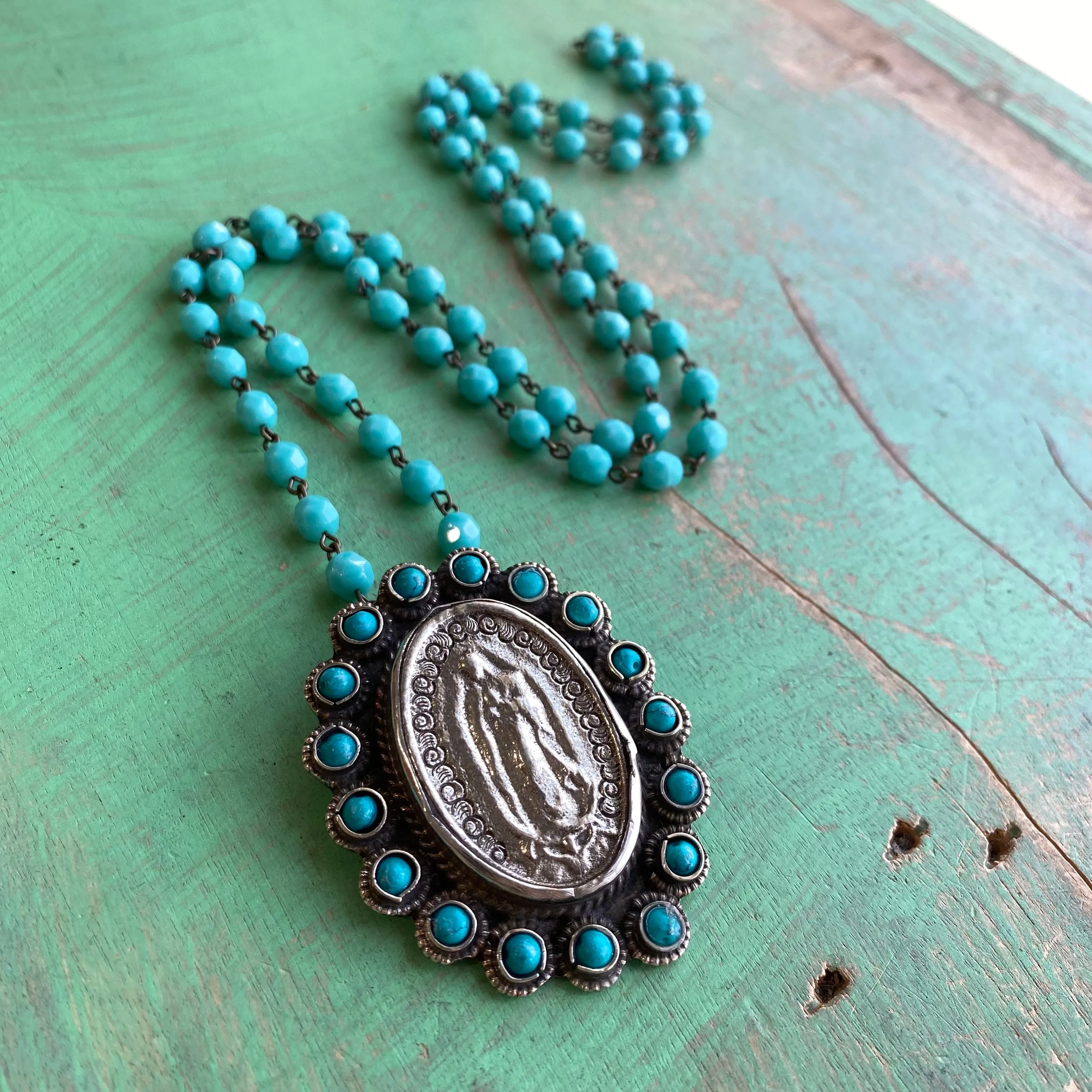 Tranquil Turquoise Virgencita Necklace