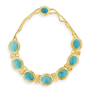 Turquoise & Gold Estate Necklace