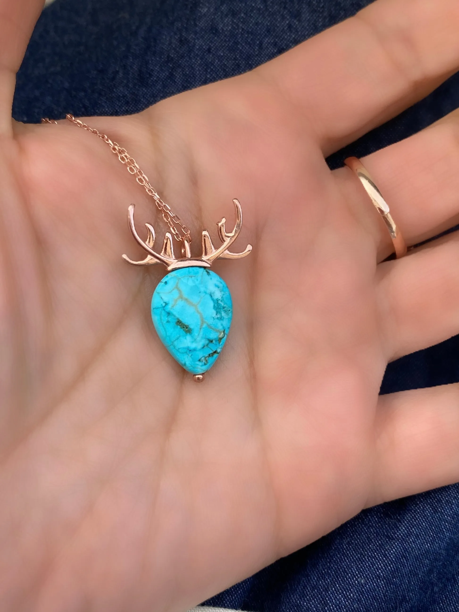 Turquoise Deer Necklace