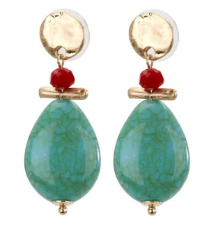 Turquoise Drop Earrings on Gold