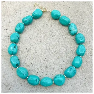 Turquoise Mrs. Atias Oblong Chunky Necklace