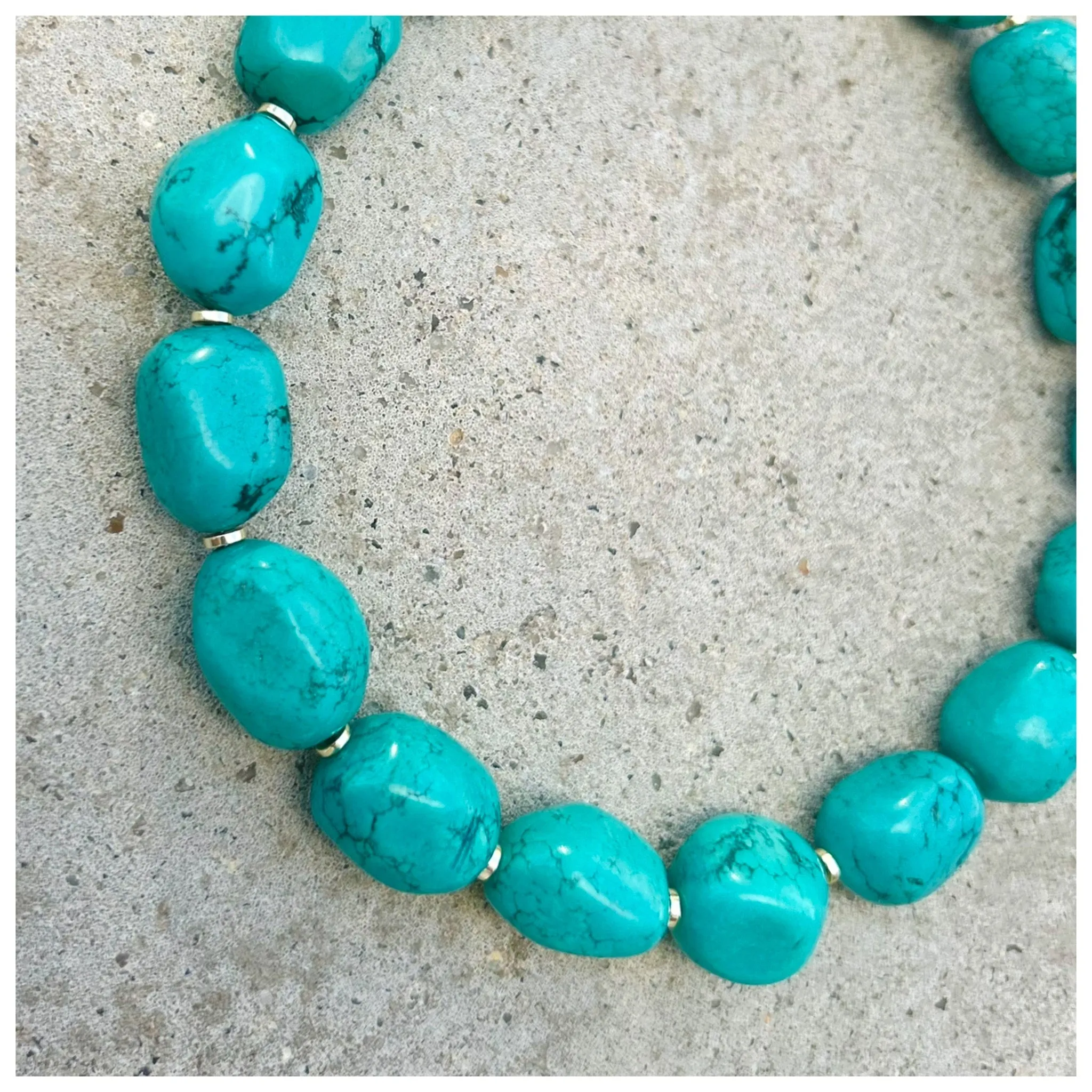 Turquoise Mrs. Atias Oblong Chunky Necklace