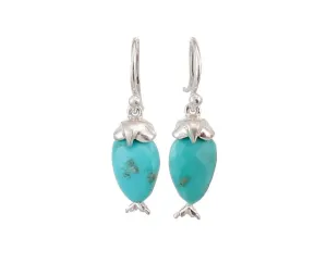 Turquoise Owl Earrings