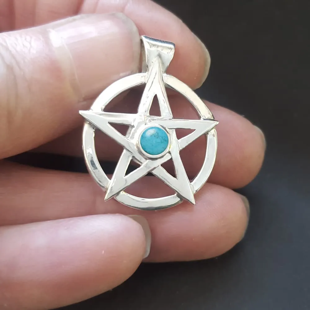 Turquoise Pentagram Pendant: Handmade To Order