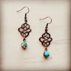 Turquoise Scroll Drop Earring