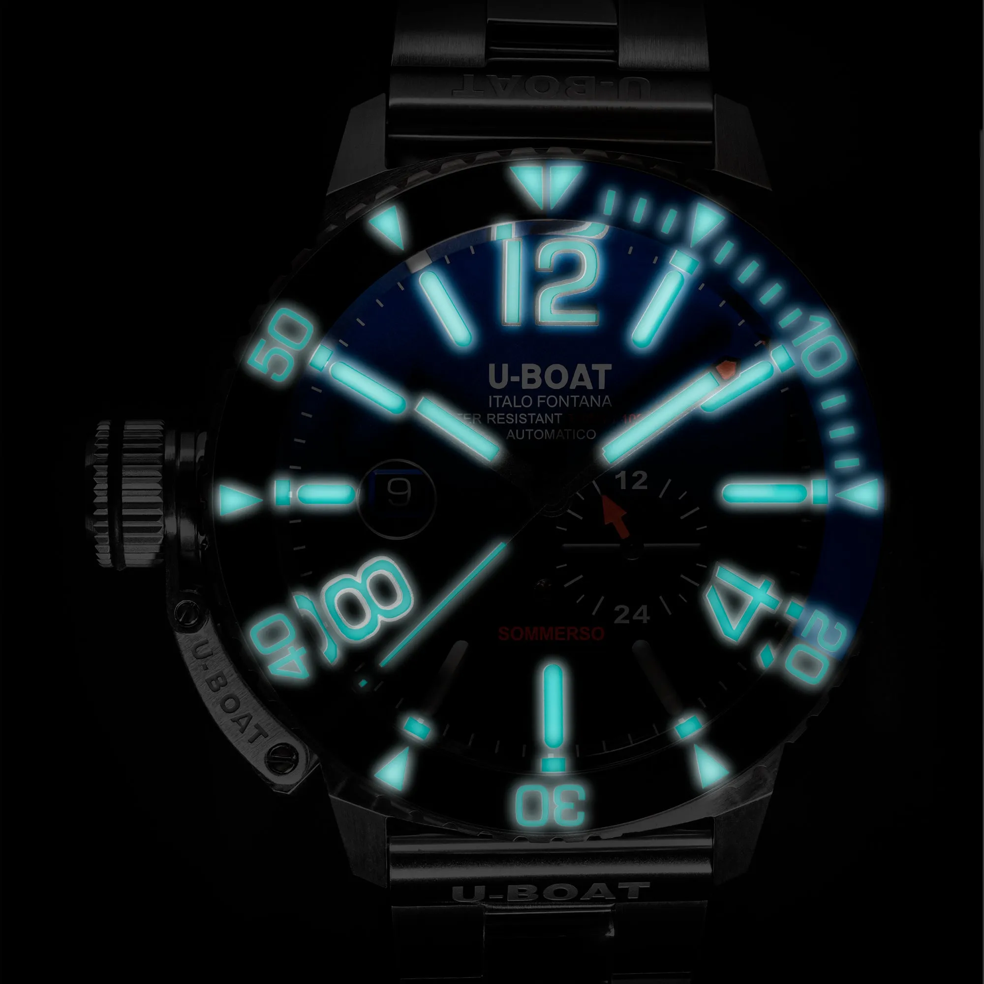 U-Boat Diver Watch Automatic Sommerso Ceramic Blue SS 9519/MT