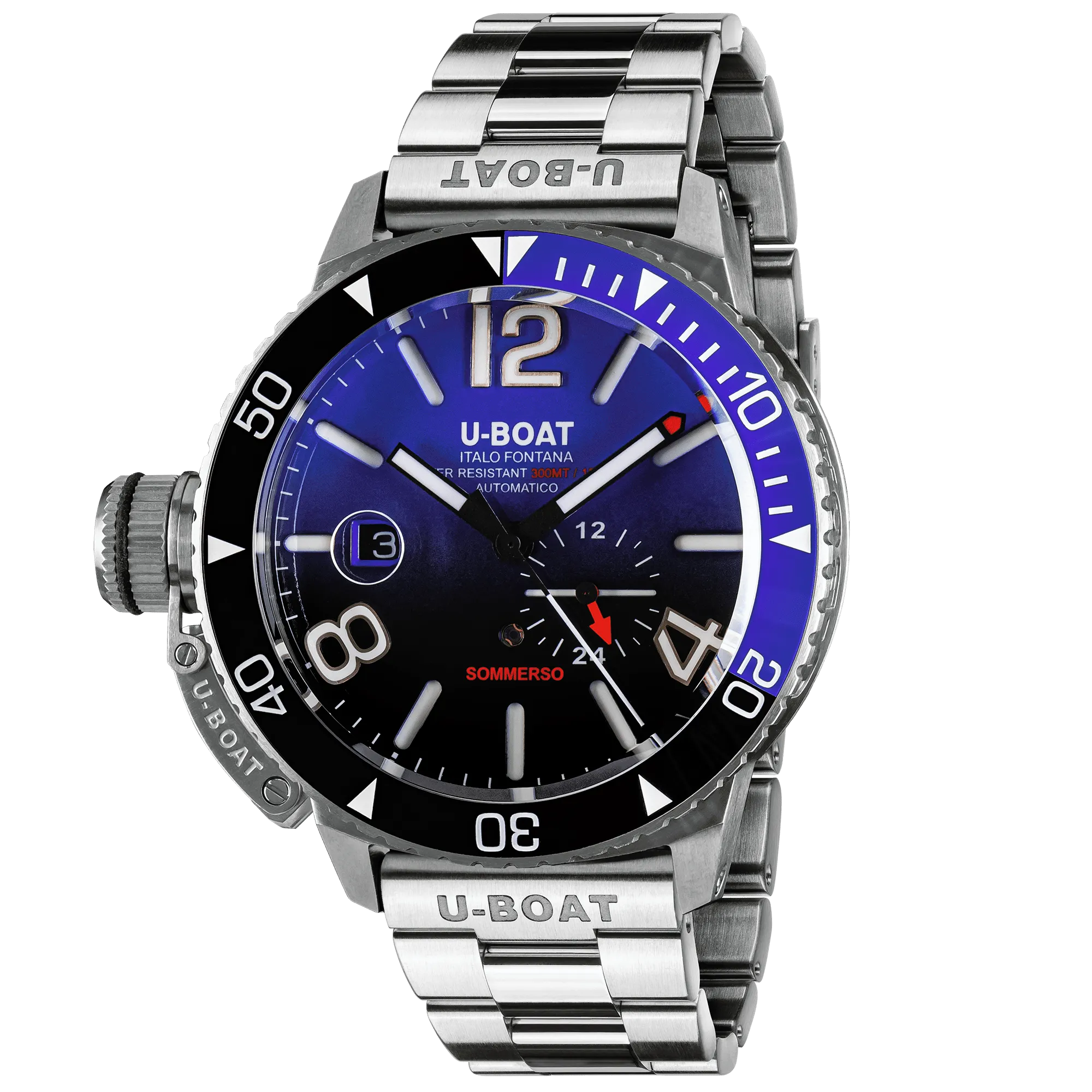 U-Boat Diver Watch Automatic Sommerso Ceramic Blue SS 9519/MT