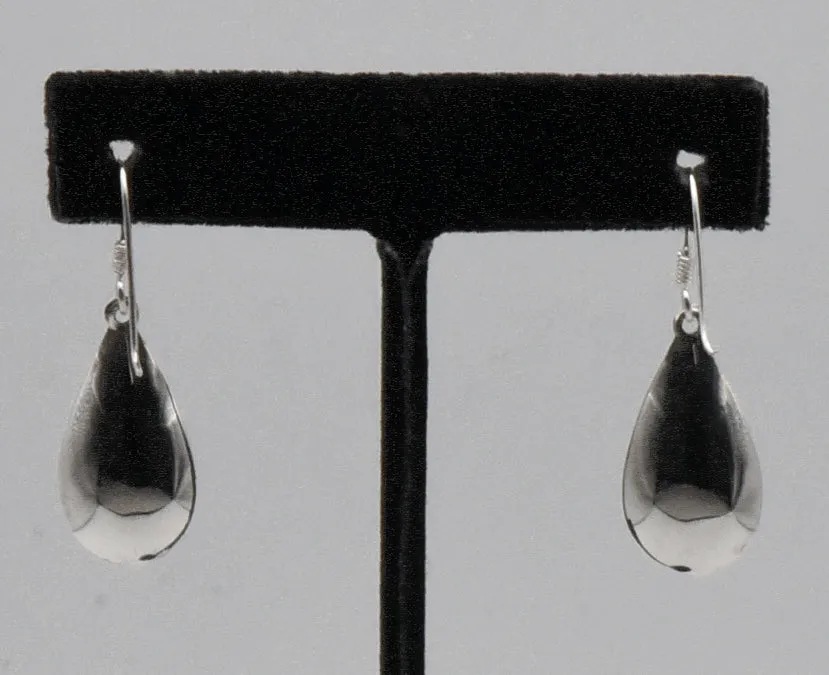 Vintage Sterling Silver Teardrop Dangle Earrings