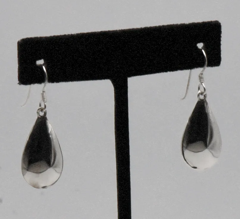 Vintage Sterling Silver Teardrop Dangle Earrings